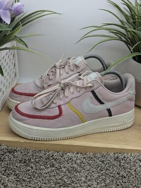 Nike Air Force 1 Low LX Women's Size 8.5 Stitches Silt Pink Red Shoes Walking